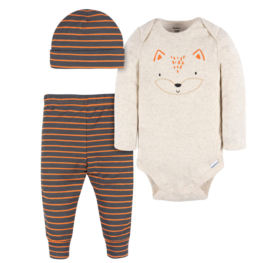 d - Gerber -GE2301-3pc Bodysuit-CapPant Adventure 6-9M 3-Piece Bodysuit, Cap + Pant - Adventure 013618424601