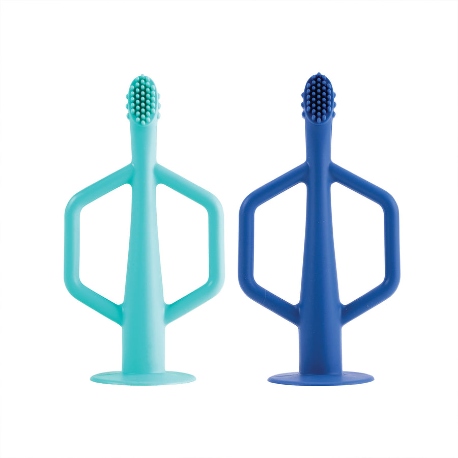 L - Tiny Twinkle - Silicone Toothbrush 2PK - Indigo, Mint Silicone Training Toothbrush 2PK - Indigo, Mint 810027530820