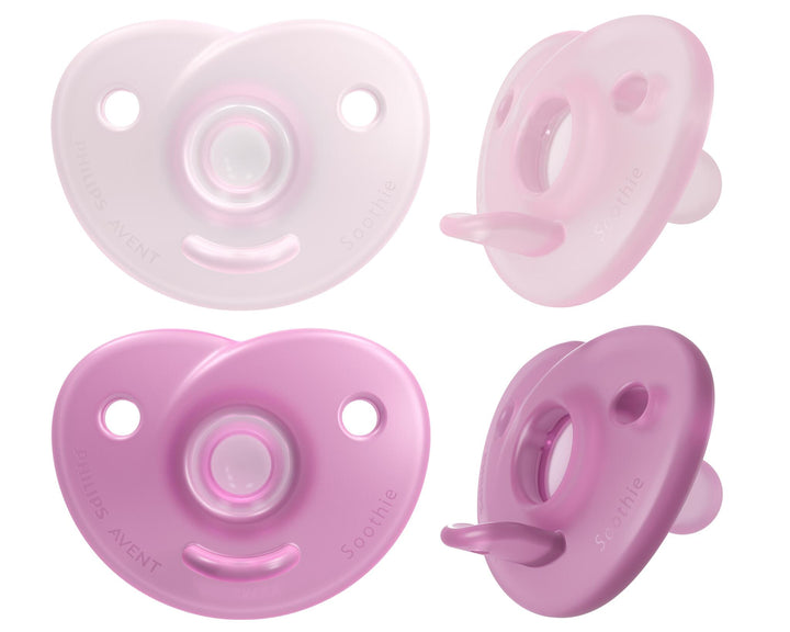 Soothie Heart Pacifier - 0-3M - Pink or Blue - 2 pack