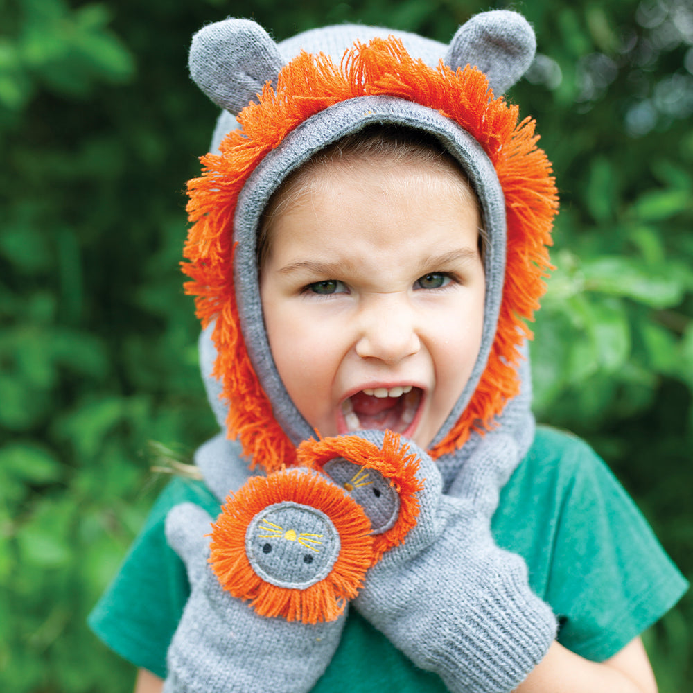 BabyToddler Knit Balaclava Hat - Leo the Lion