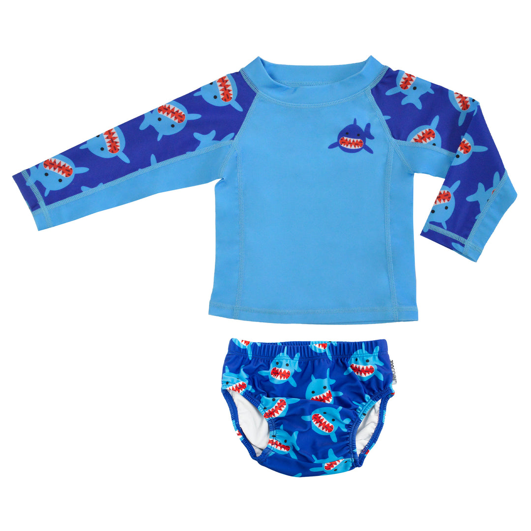 Boys Sun Protective Shirt-Shark Green