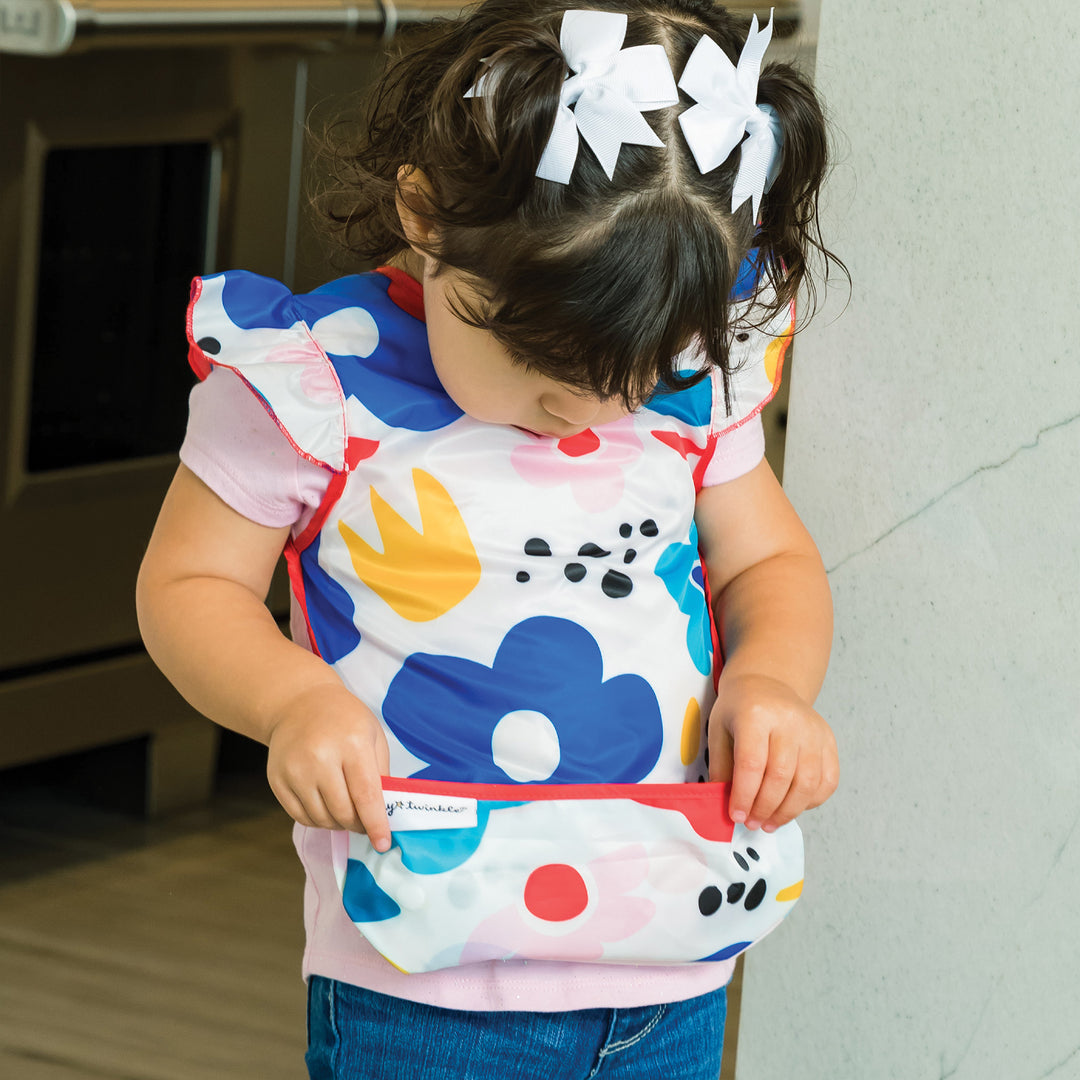 Mess-proof Apron Bib Ruffle - Modern Floral