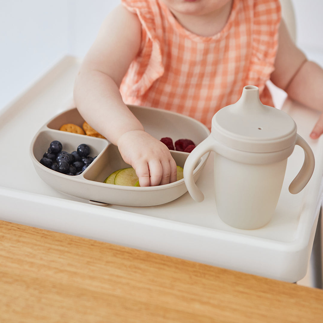 Silicone Plate + Lid - Latte