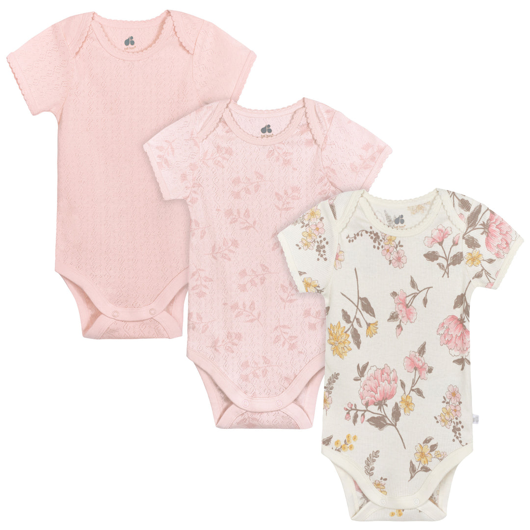 Short Sleeve Bodysuits - 3pk