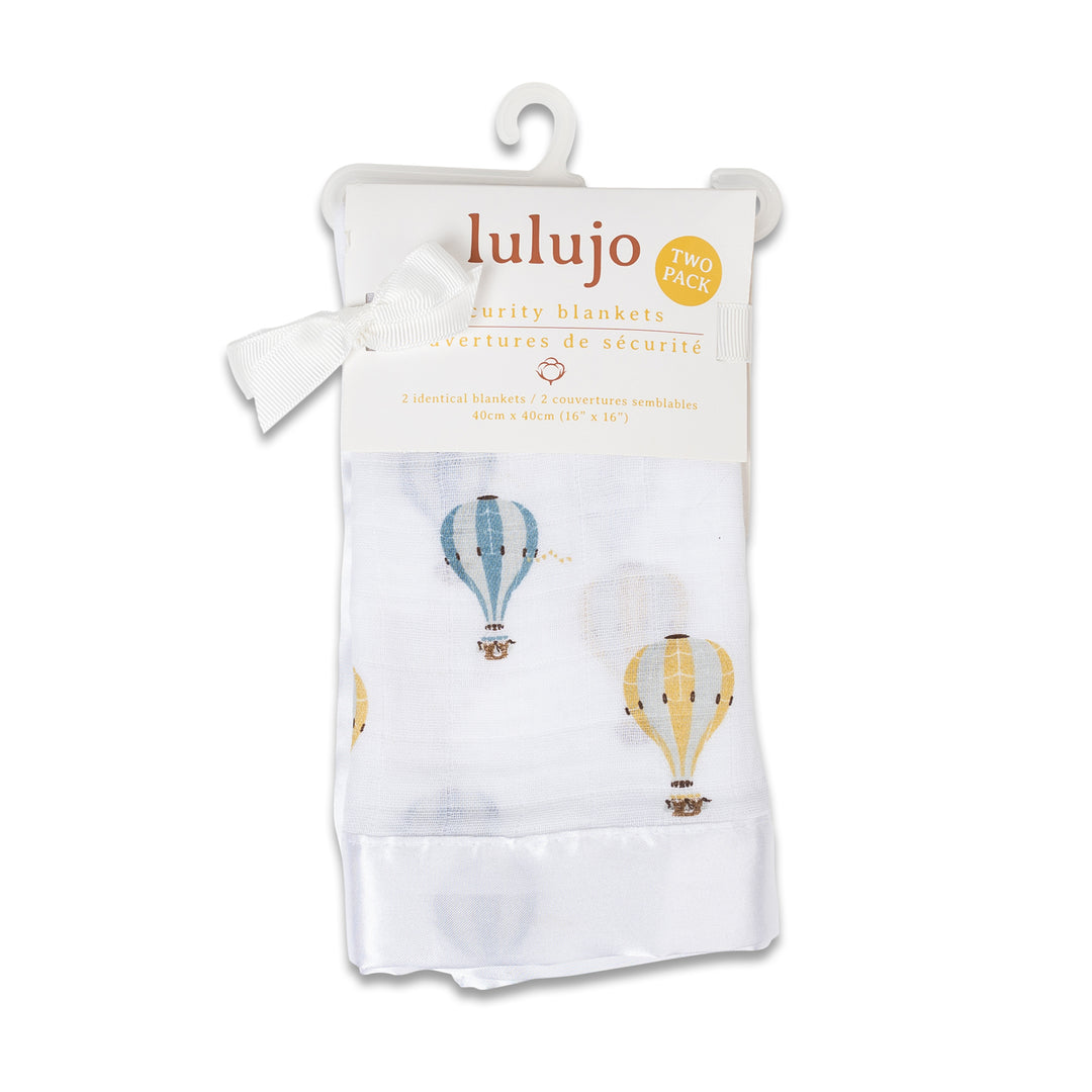 Security Blankets 2PK Muslin Cotton - Hot Air Balloon