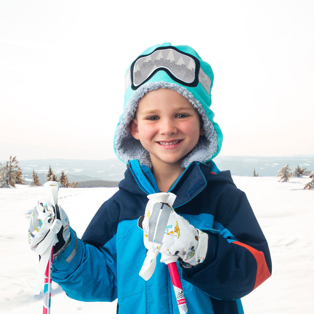 Water Repellent Ski Mittens   Ski Resort Grey