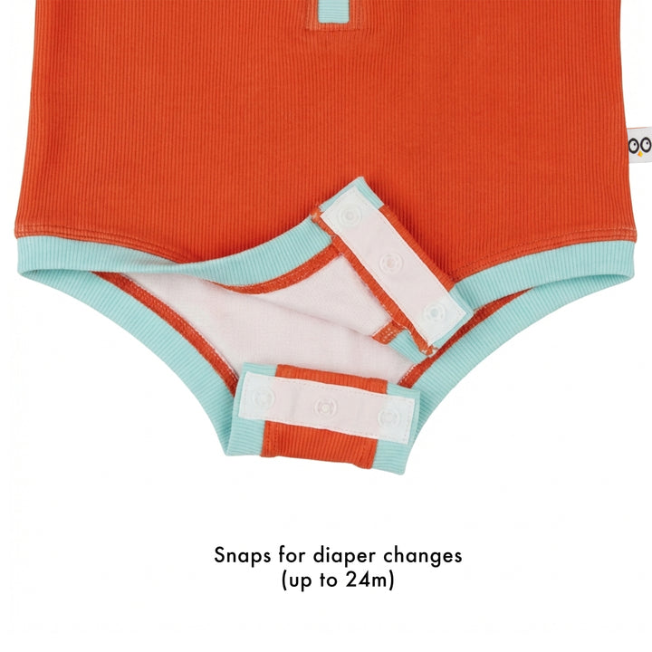 Girls Short Sleeve 1pc Solid Swimsuit