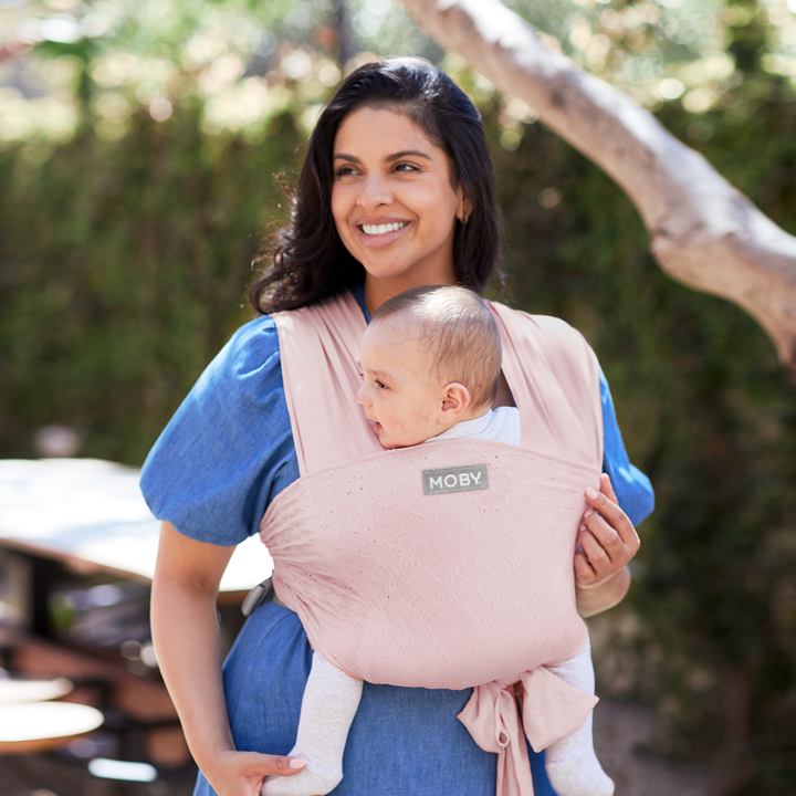 Easy Wrap Baby Carrier in Rose Quartz Eyelet