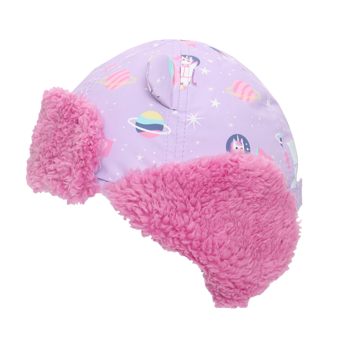 Water Repellent Trapper Hat Unicorn - Lilac