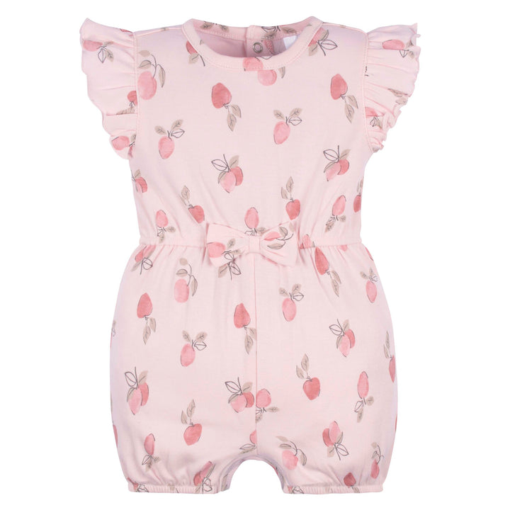 d - Gerber - OP2222 - 1 Pack Romper - Appley Sweet - 3-6M Gerber 1-Pack Baby Girl Appley Sweet Romper 013618356124