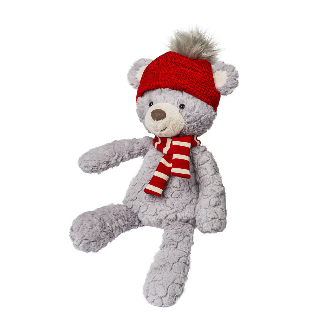 Putty Shadow Bear W/Hat&Scarf 18"