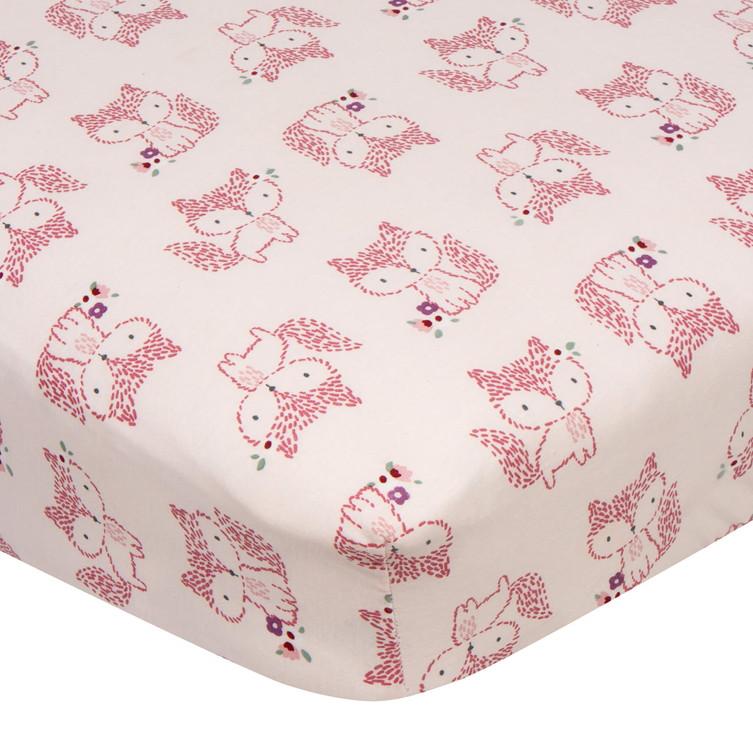 d - Gerber - 1pk Fitted Crib Sheet - Girl - Woodland 1pk Fitted Crib Sheet - Girl - Woodland 013618220777