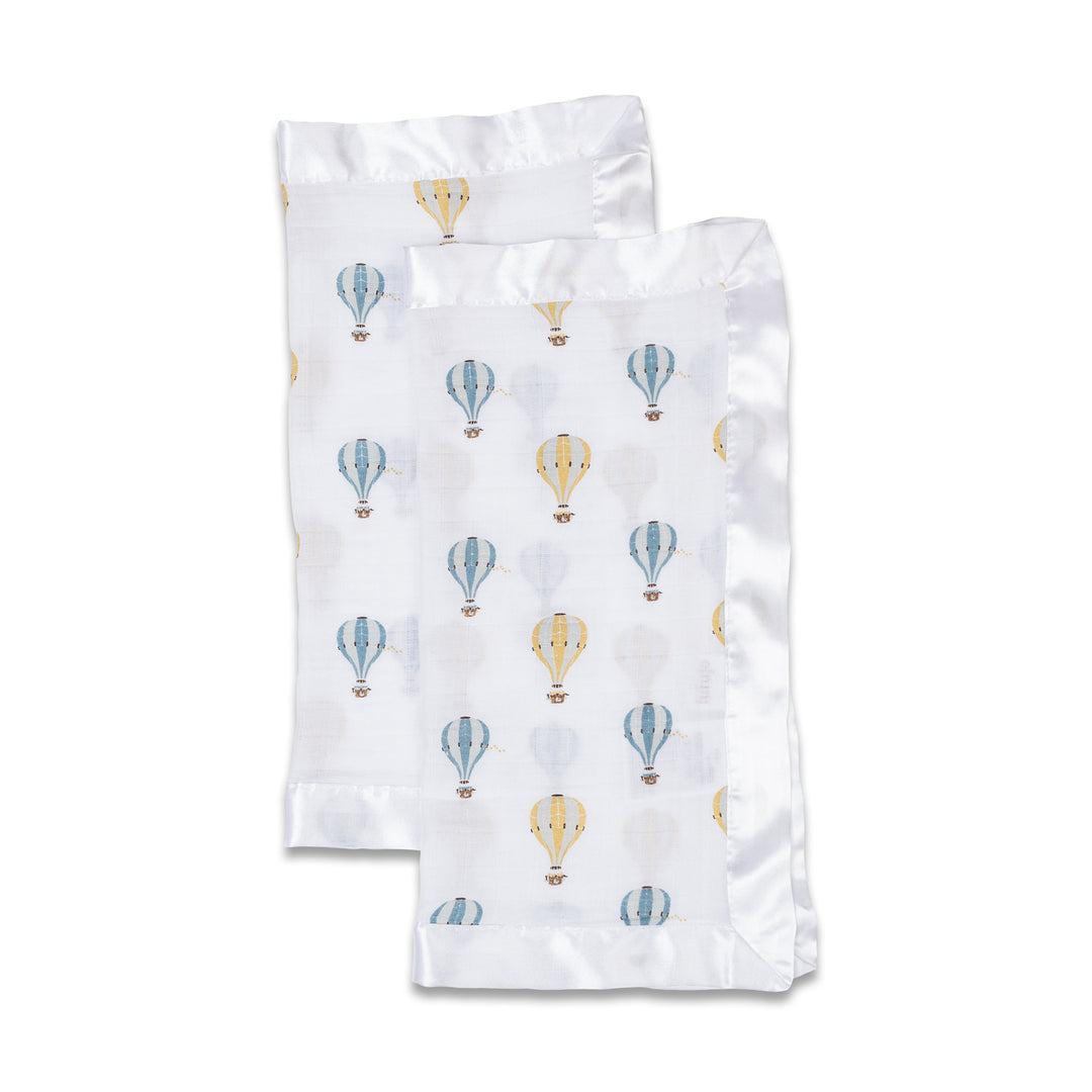 Lulujo - Security Blankets 2PK Muslin Cotton-Hot Air Balloon Security Blankets 2PK Muslin Cotton - Hot Air Balloon 628233459848