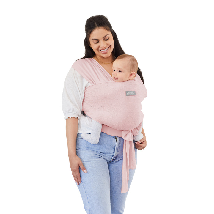 Easy Wrap Baby Carrier in Rose Quartz Eyelet