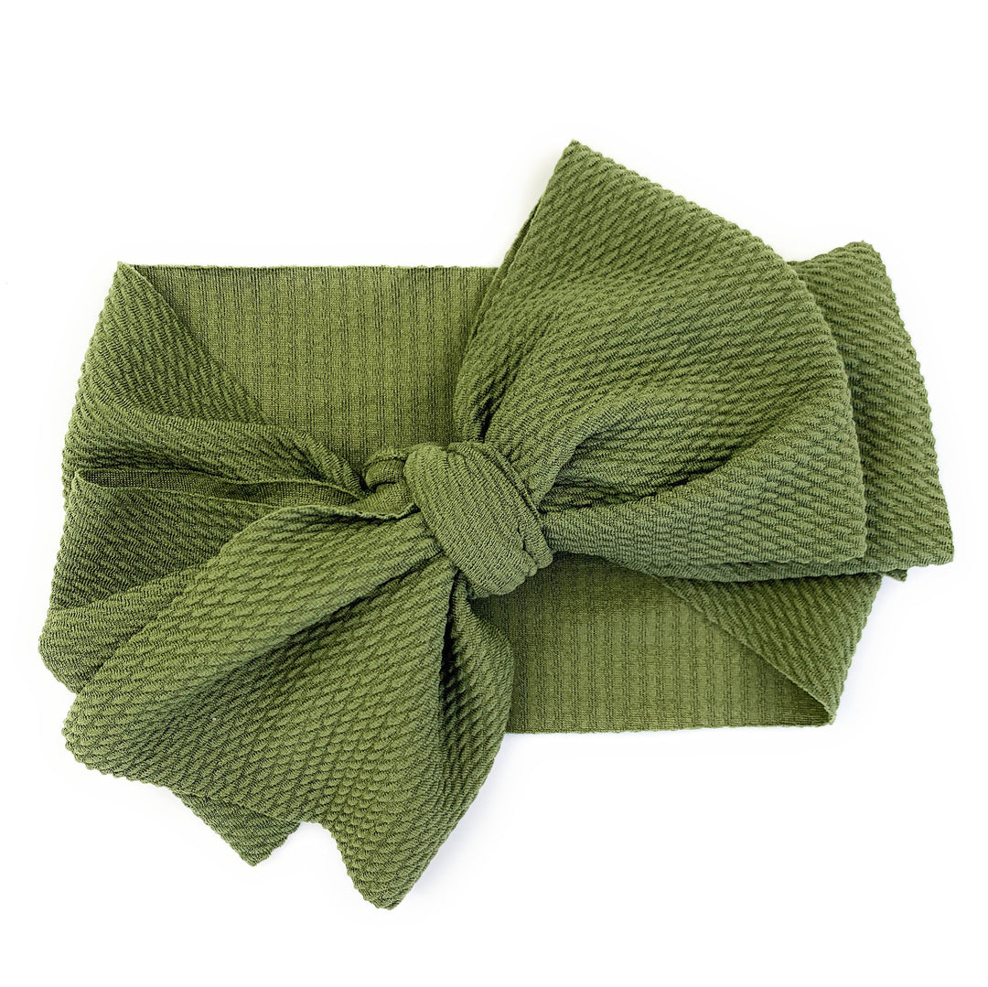 Lana Bow - Textured Headband with Giant Bow - Green - 3M+