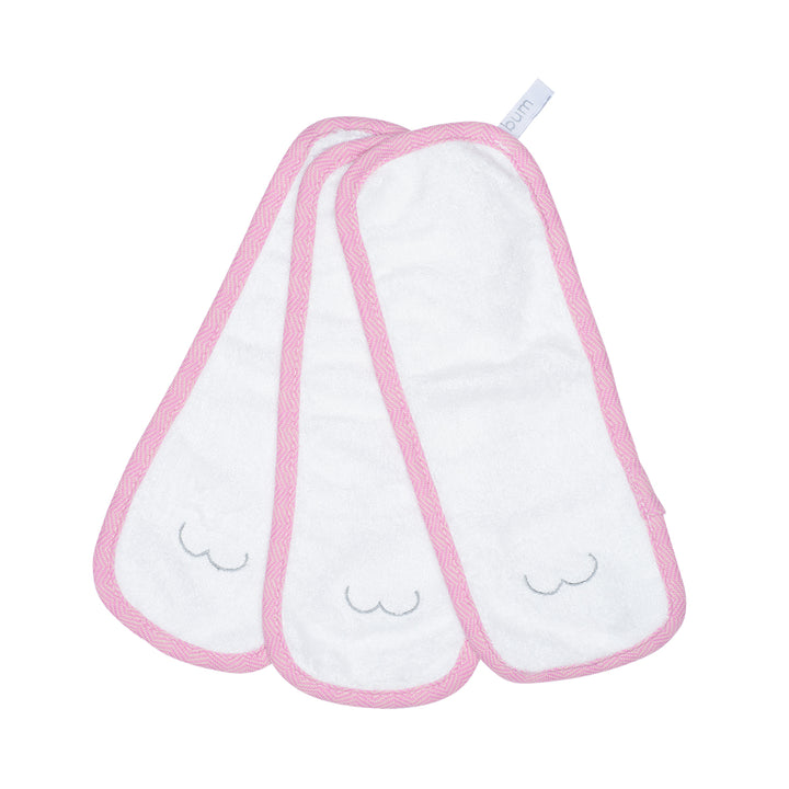 d - Juddlies - Bamboo 3pk Bum Cloths - White-Sunset Pink 3 pack Bamboo Bum Cloths - White-Sunset Pink 821436005489