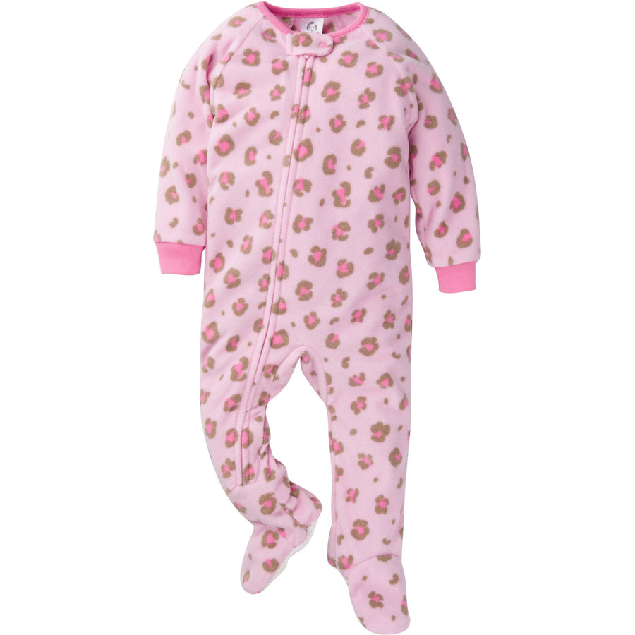 L - Gerber - 23F - 1pk Blanket Sleeper Leopard - 3-6M Gerber 1-Pack Baby Girl Blanket Sleeper - Leopard - Pink 013618237379