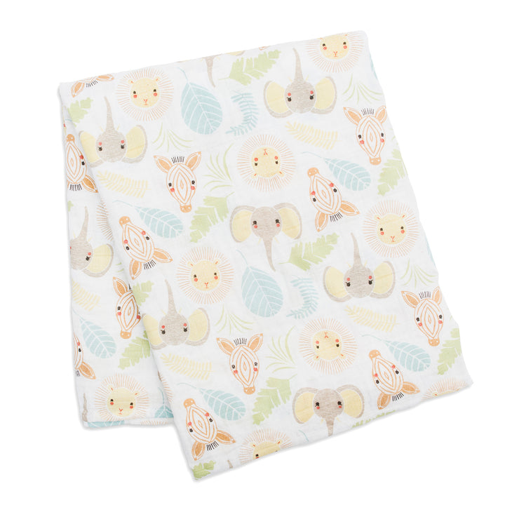 Lulujo - Swaddle Blanket Muslin Cotton - Jungle Cotton Muslin Swaddle Blanket - Jungle 628233450951