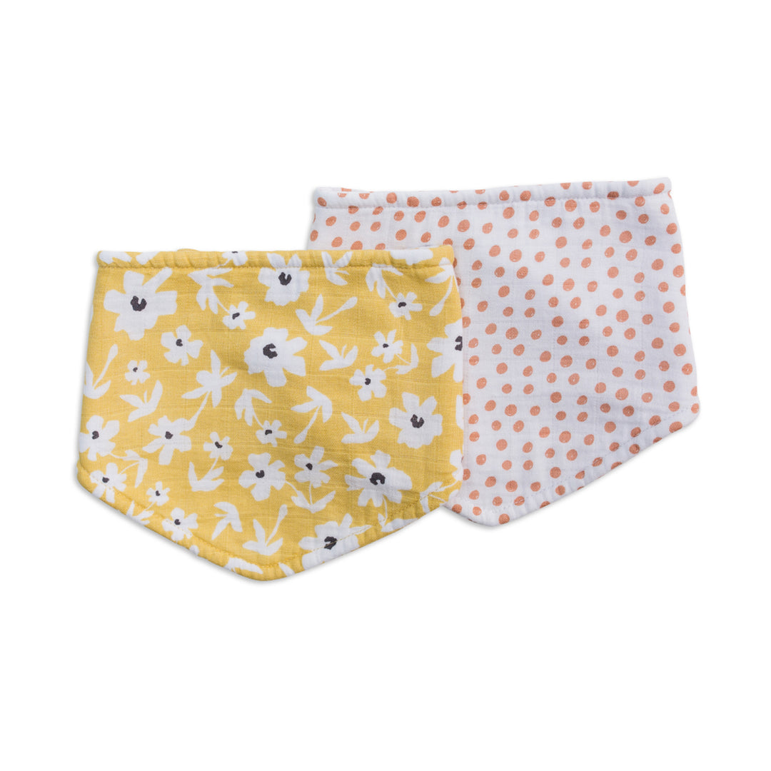 Lulujo - Boho - 2PK Bandana Bibs - Wildflowers-Dots Bandana Bibs - 2 pack - Boho - Wildflowers + Dots 628233459466