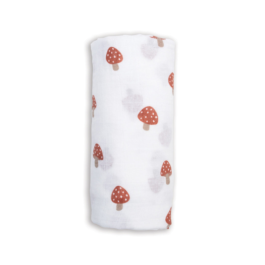 Lulujo - Swaddle Blanket Muslin Cotton LG - Mushroom Swaddle Blanket Muslin Cotton LG- Mushroom 628233454775