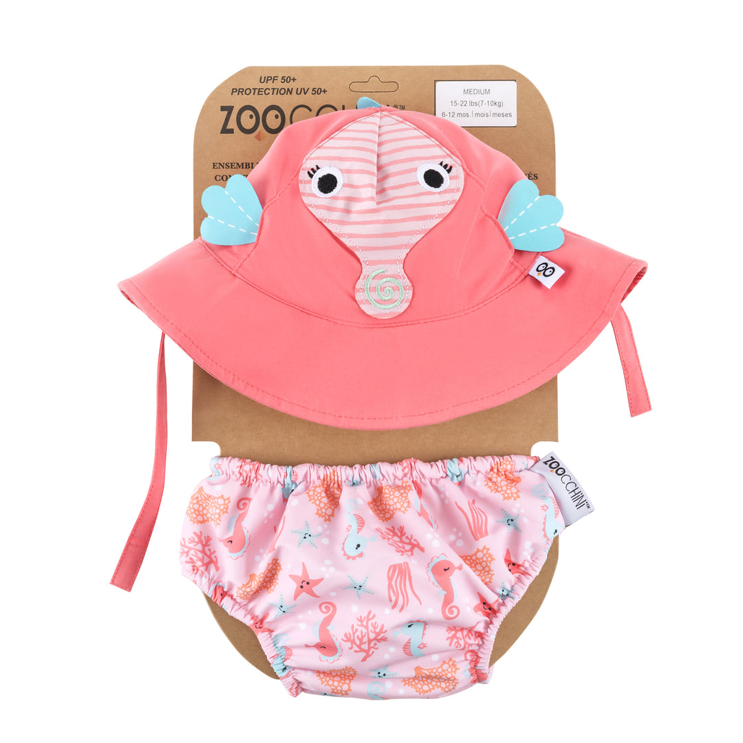 UPF50+ Baby Swim Diaper & Sun Hat Set