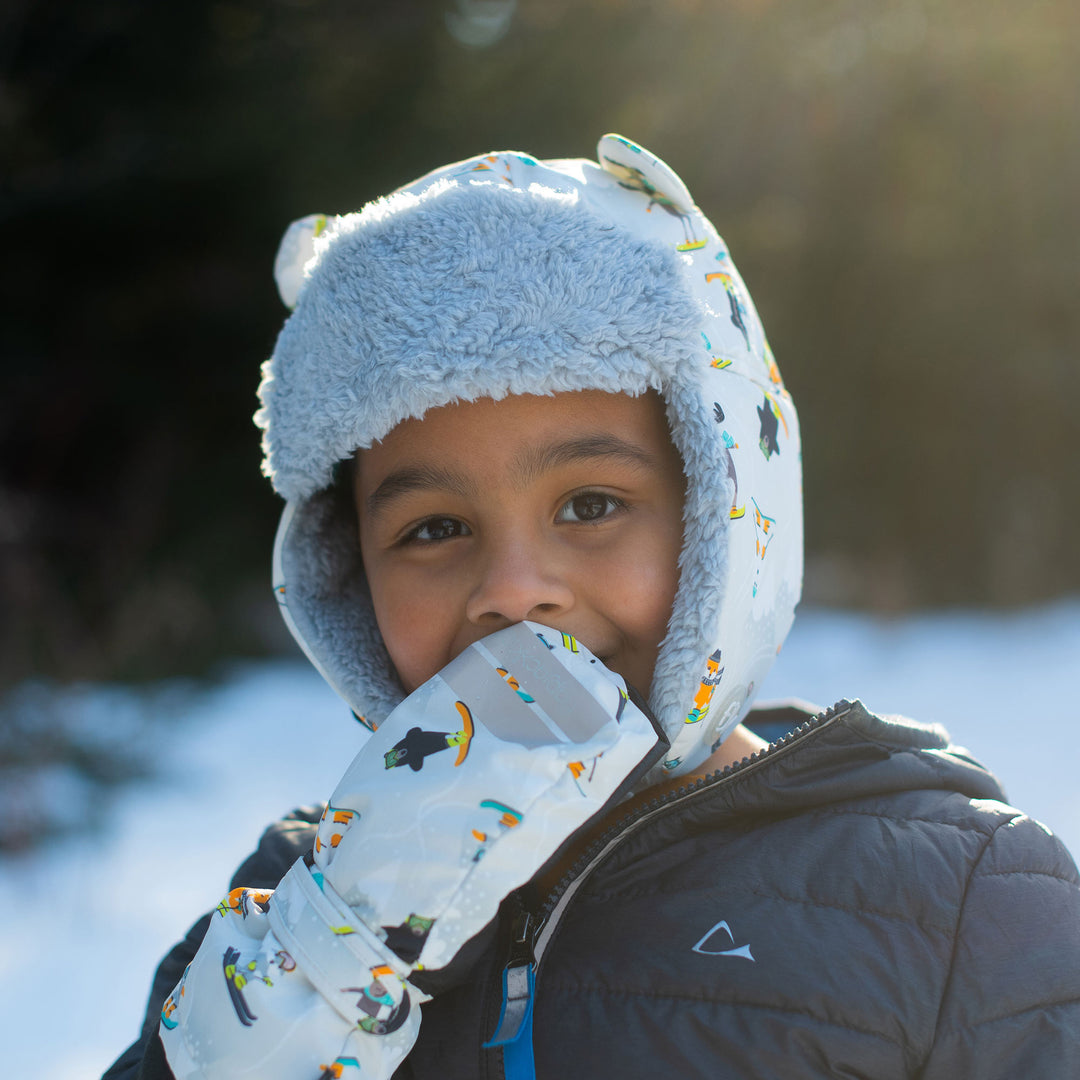 Water Repellent Trapper Hat - Ski Resort Grey