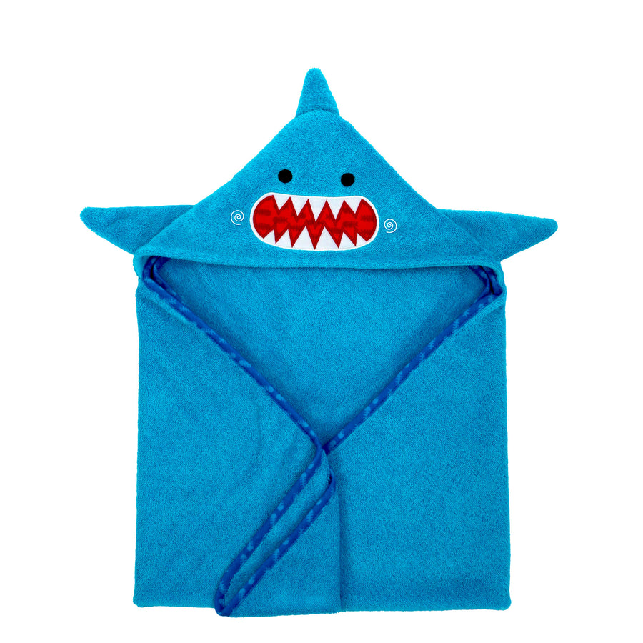 ZOOCCHINI - Baby Snow Terry Hooded Bath Towel Shark 0-18M Baby Snow Terry Hooded Bath Towel - Shark 810608033498