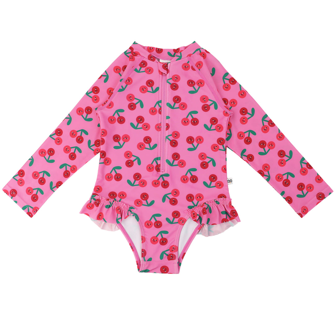 Rashguard Ruffled 1 Piece Swimsuit