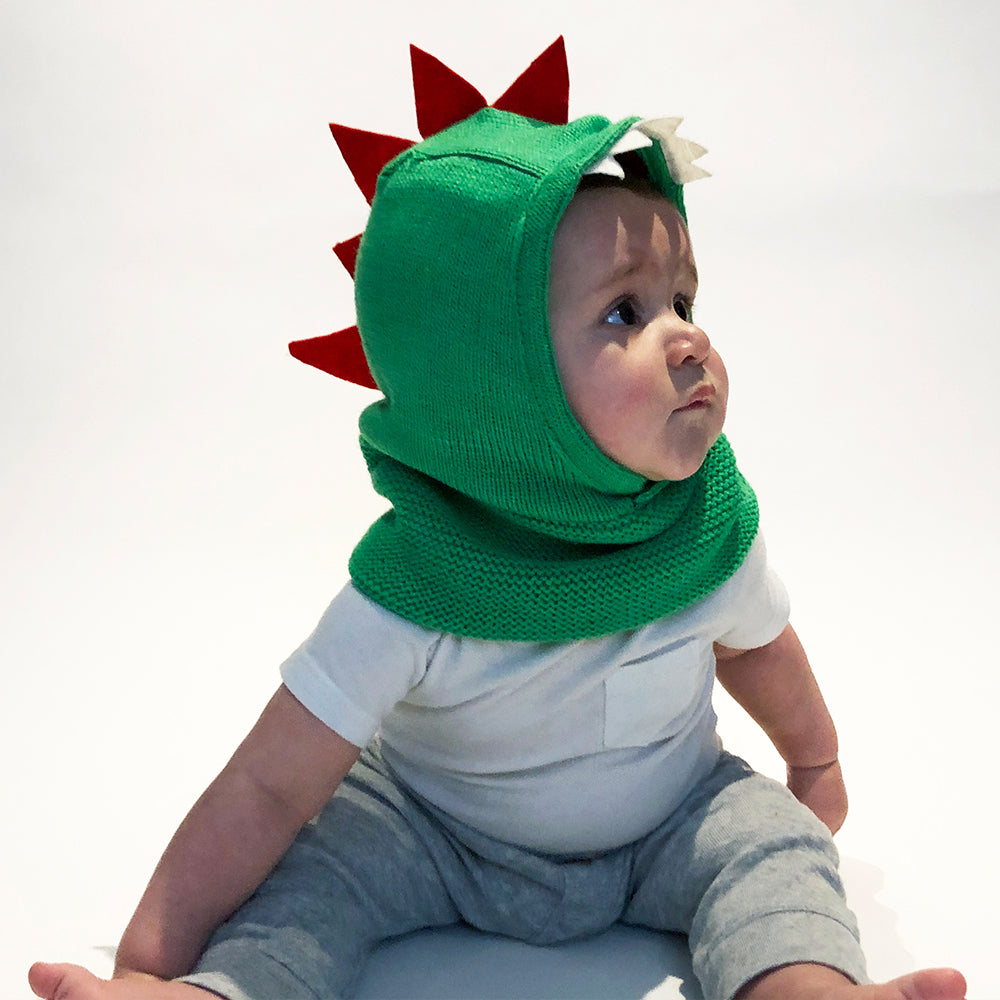 BabyToddler Knit Balaclava Hat-Devin the Dinosaur