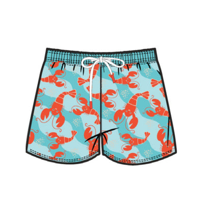 Printed Swim Shorts - Logan the Lobster