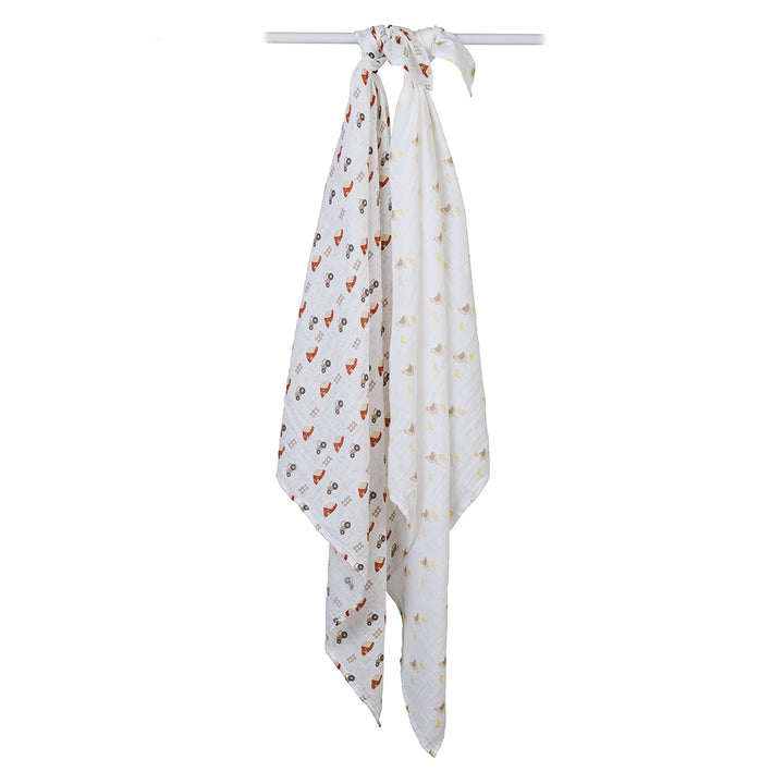 2pk Cotton Muslin Swaddle Blanket - 40x40