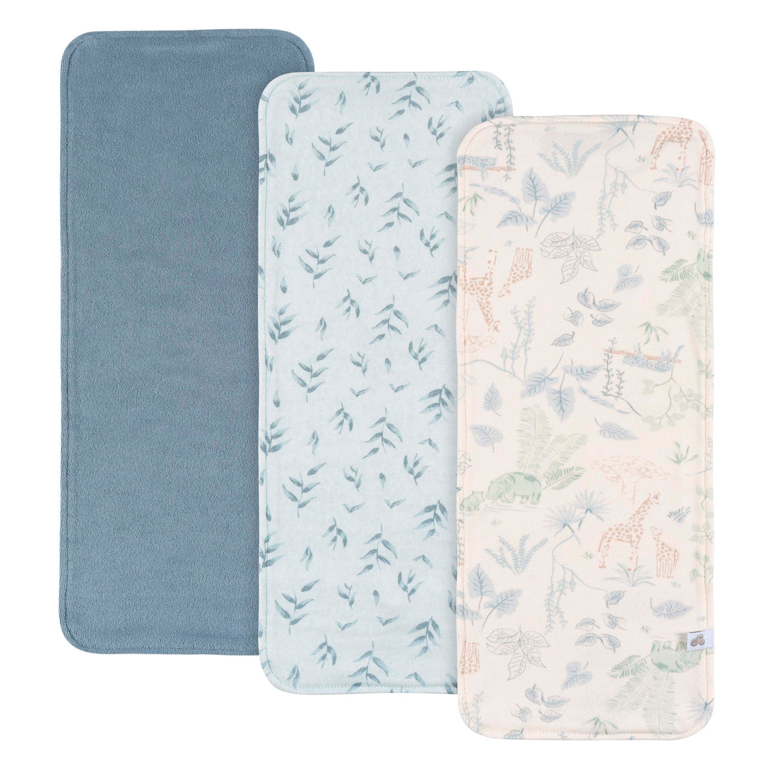 Just Born - OP2401 - 3pk Burpcloths - Blue Just Born by Gerber Baby Boy 3-Pack Burpcloths - BLUE 032633138249