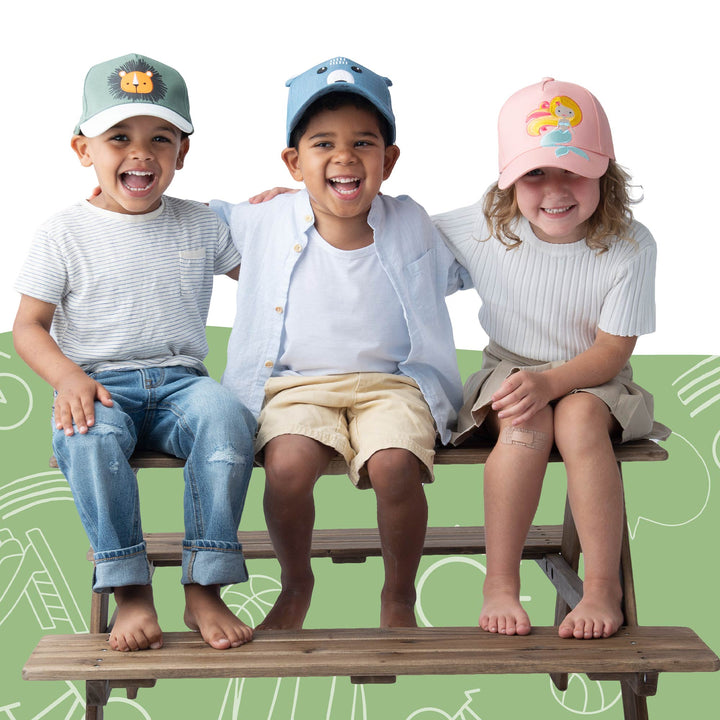 Kids UPF50+ 3D Cap - Bear Chambray - Large