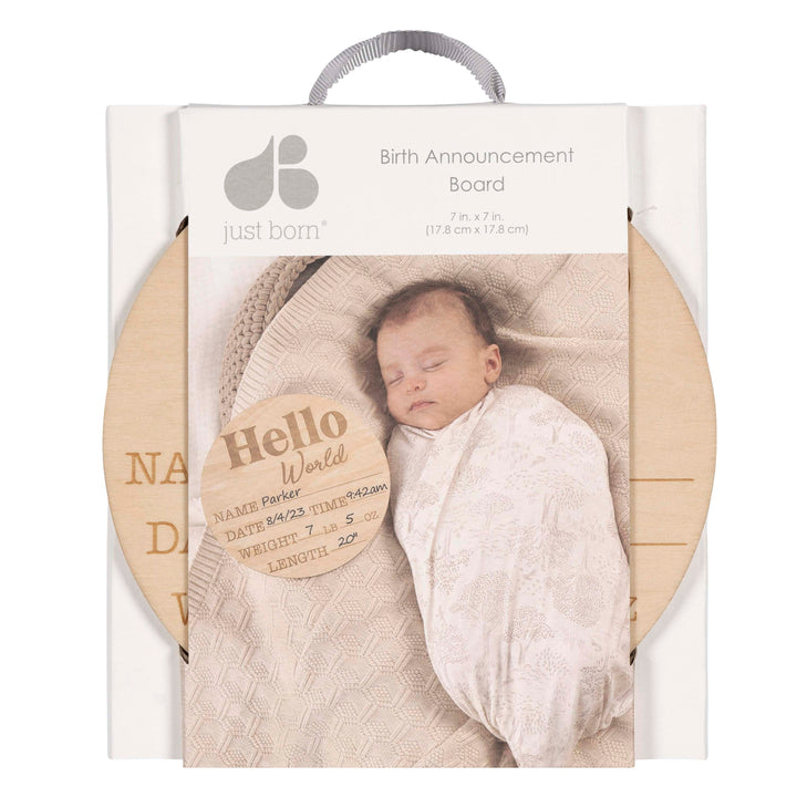 Just Born by Gerber Baby Birth Announcement Board - WOOD