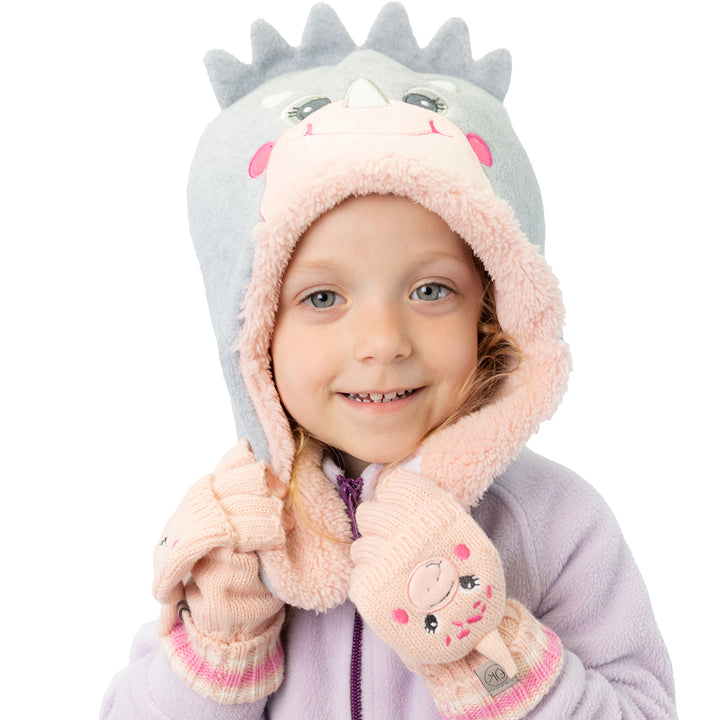 Reversible Sherpa Hat - Dino Pink