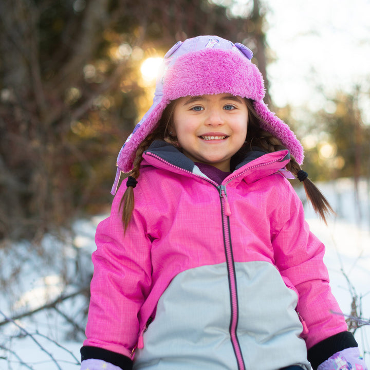 Water Repellent Trapper Hat Unicorn - Lilac