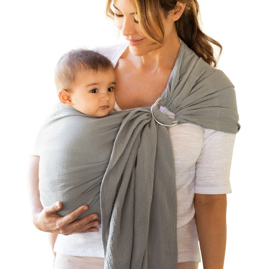 Moby - Ring Sling - Pewter Ring Sling - Double Gauze - Pewter 843390009082