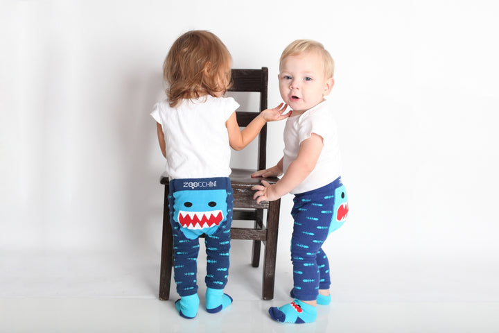 grip+easy™ Comfort Crawler Legging & Sock Set - Sherman Shark