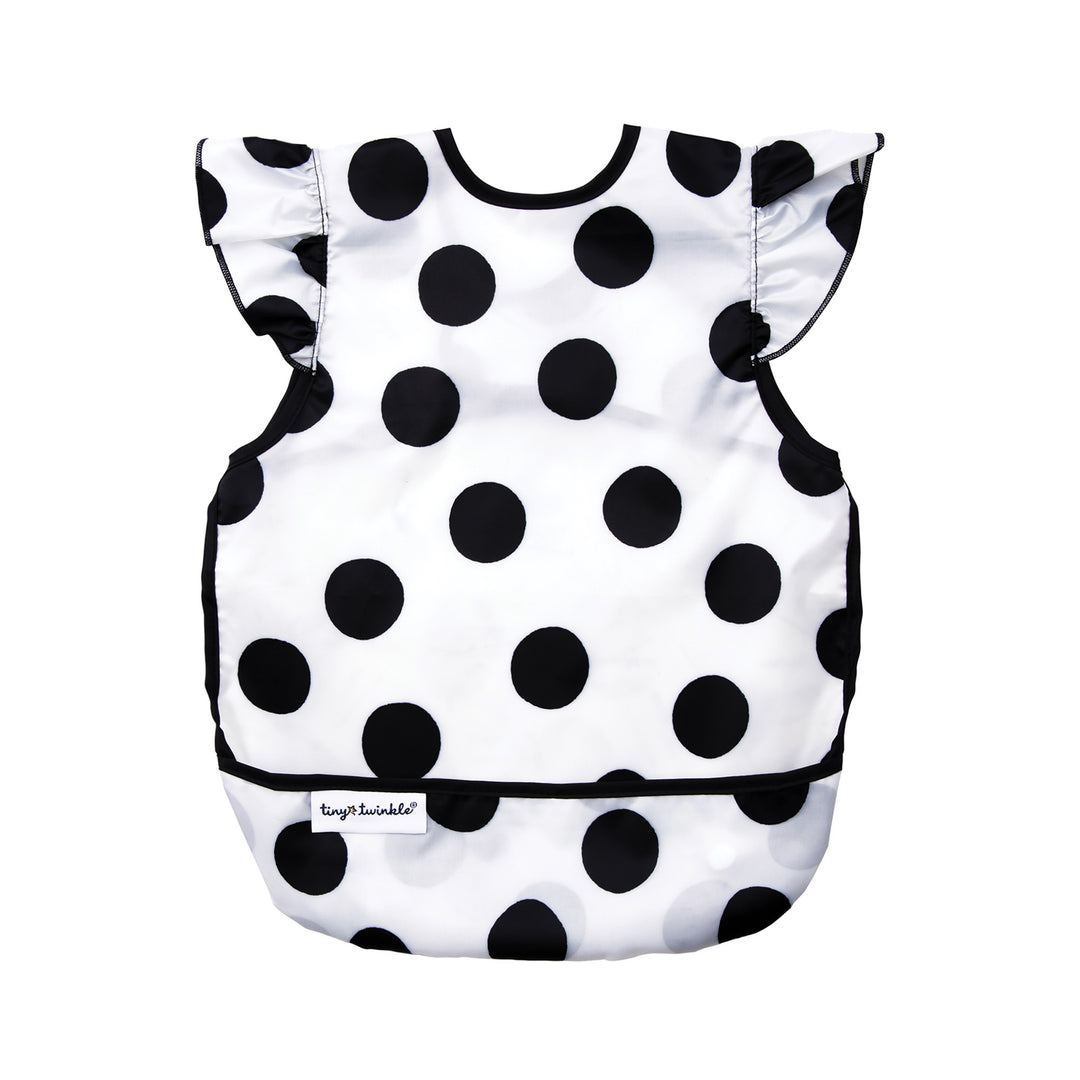 Tiny Twinkle - Apron Bib Ruffle - Polka Dot 6-24M Mess-proof Apron Bib Ruffle - Polka Dot 810027530455