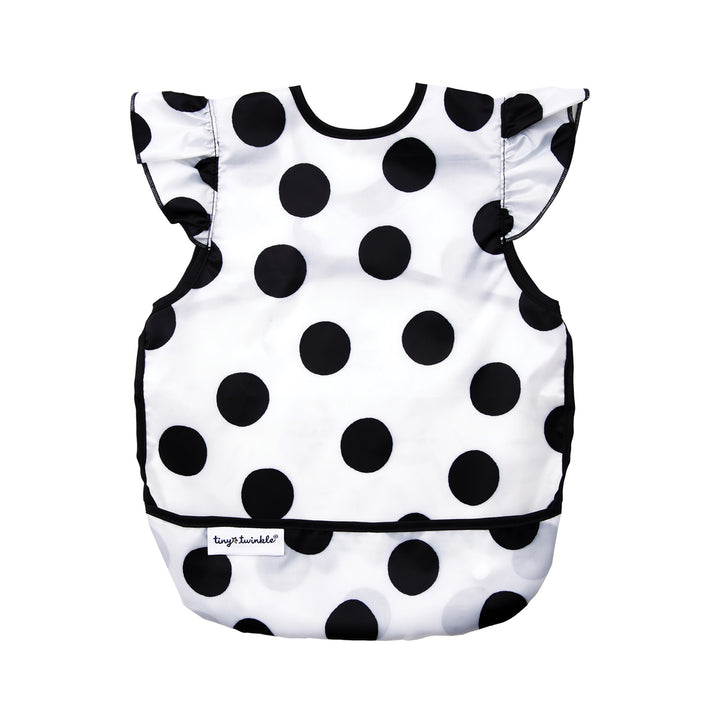 Tiny Twinkle - Apron Bib Ruffle - Polka Dot 6-24M Mess-proof Apron Bib Ruffle - Polka Dot 810027530455