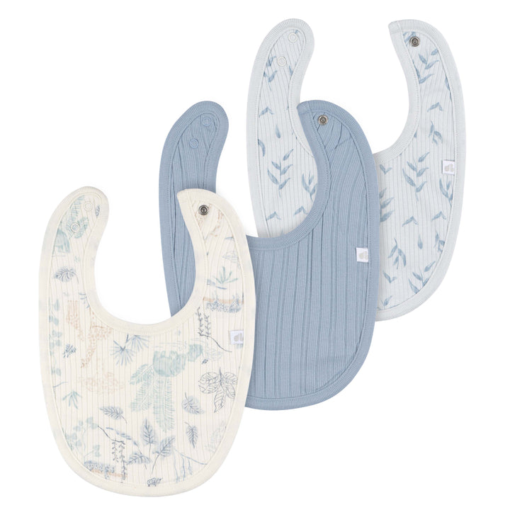 Just Born by Gerber Baby Boy 3-Pack Bibs - BLUE