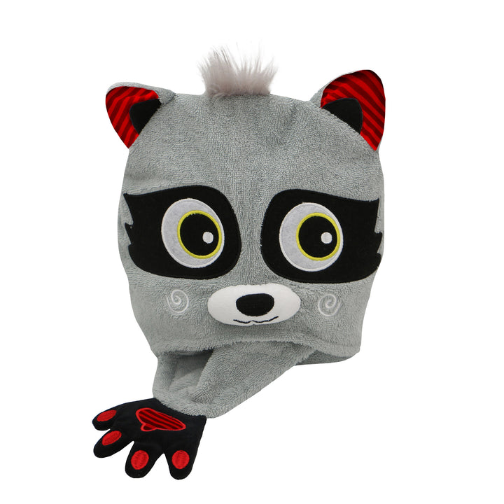 Kids Plush Terry Hooded Bath Towel - Rocco Raccoon 2Y+