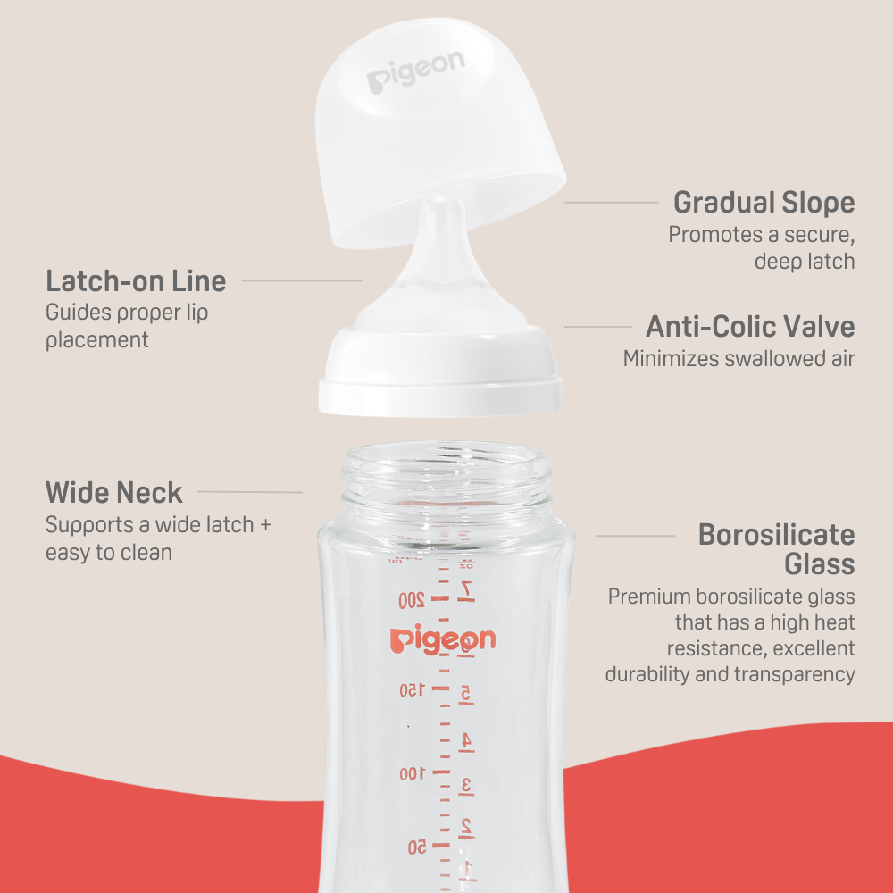 Glass Bottle 8oz with M Nipple (3M+)