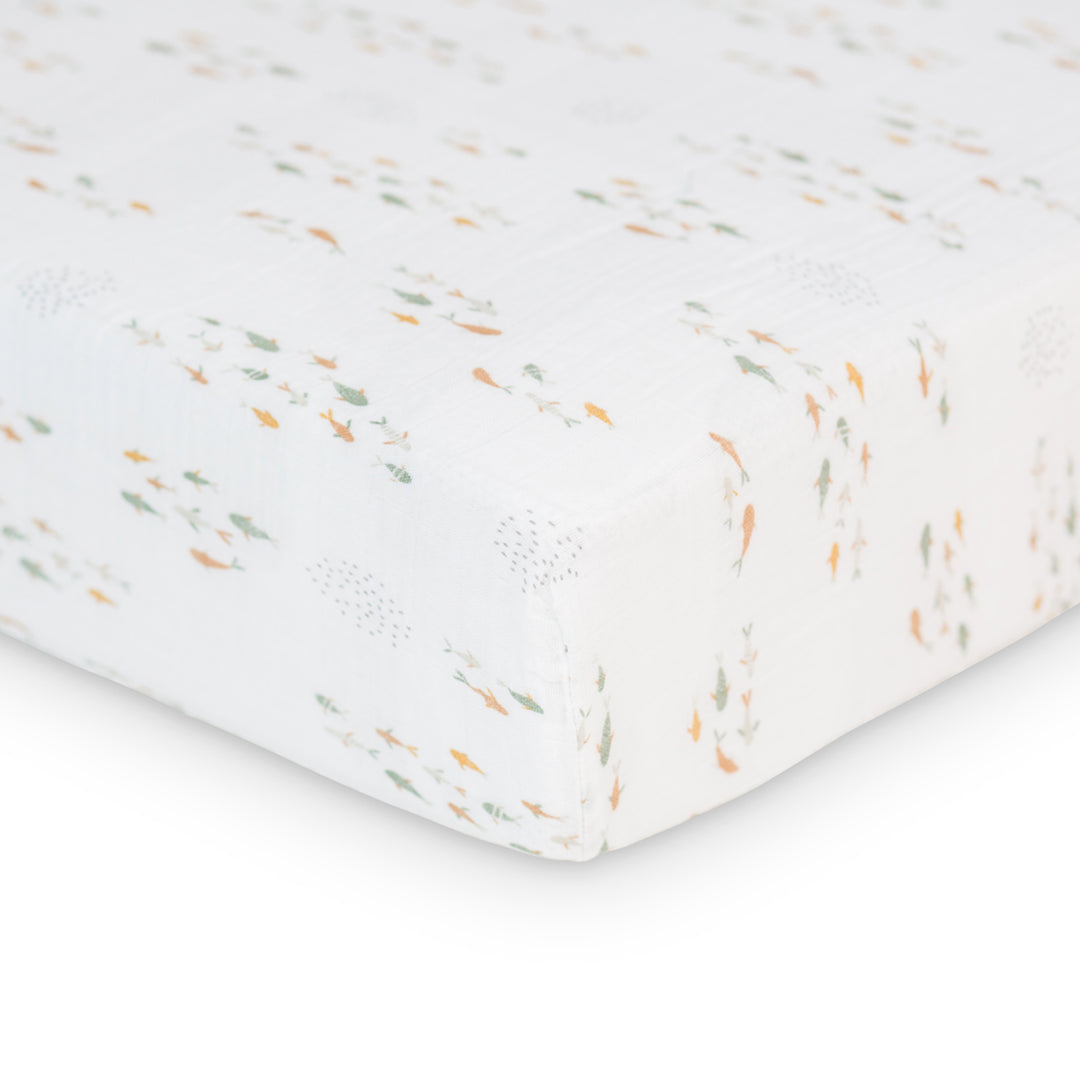 Lulujo - Boho - Crib Sheet - Fish Crib Sheet - Boho - Fish 628233457103