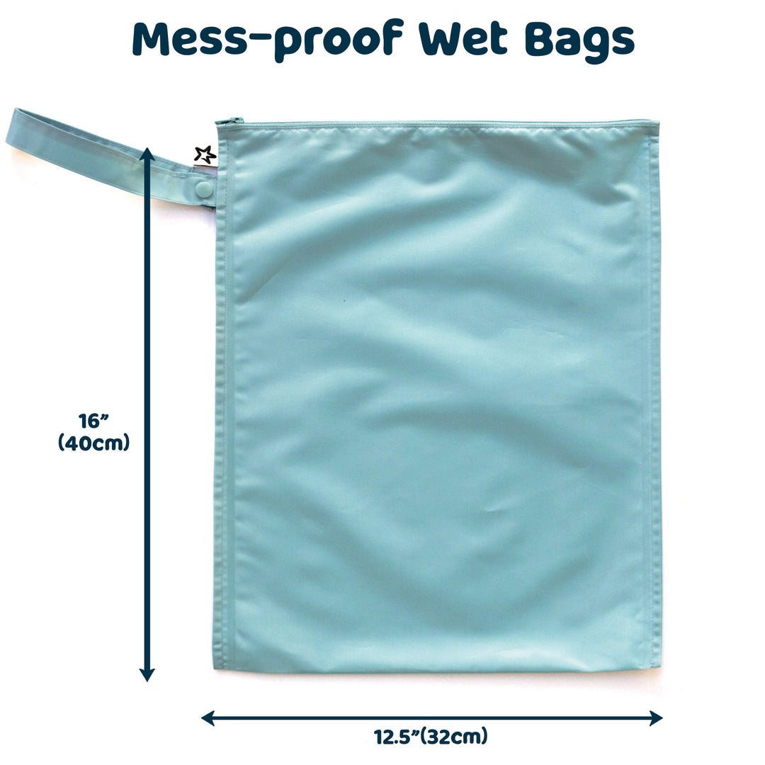 Mess-proof Wet Bags 2 Pack - Slate, Olive