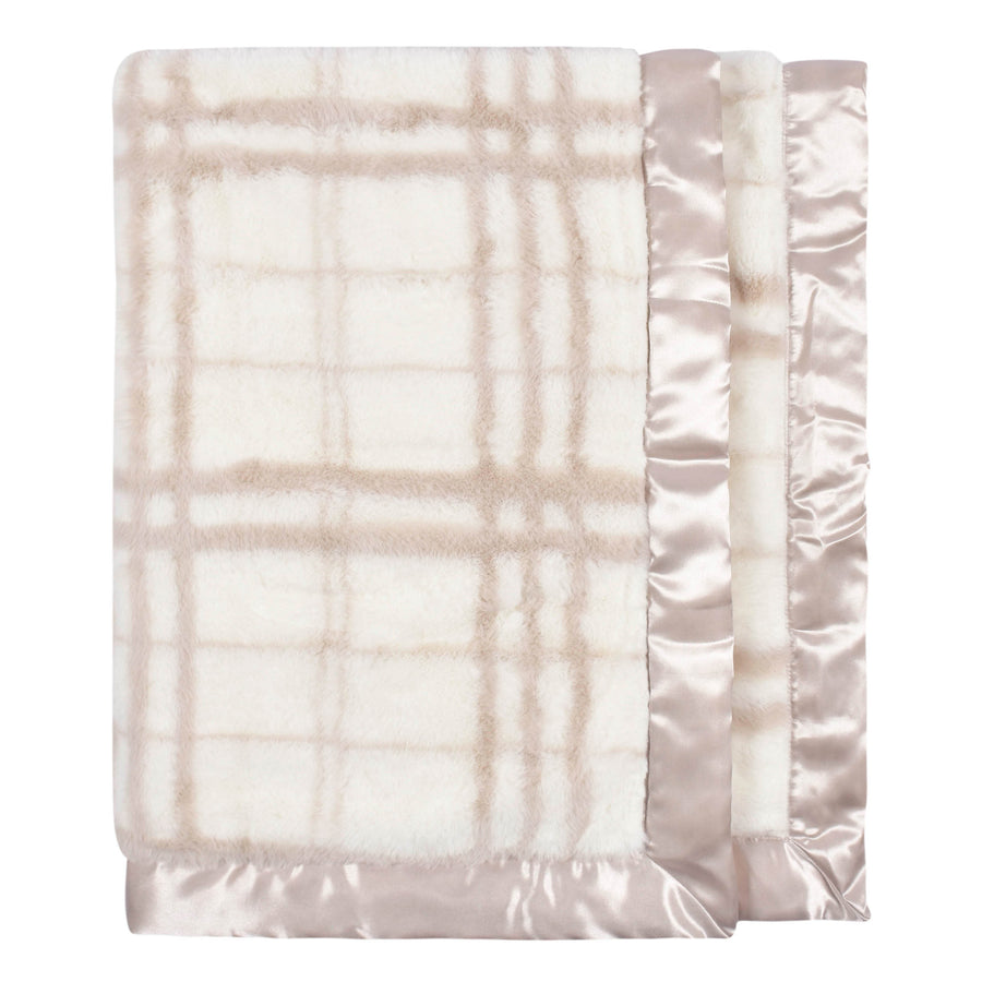 d - Just Born - Plush Blanket - Neutral Grey Just Born Baby Neutral Gray Plaid Plush Blanket 032633137235