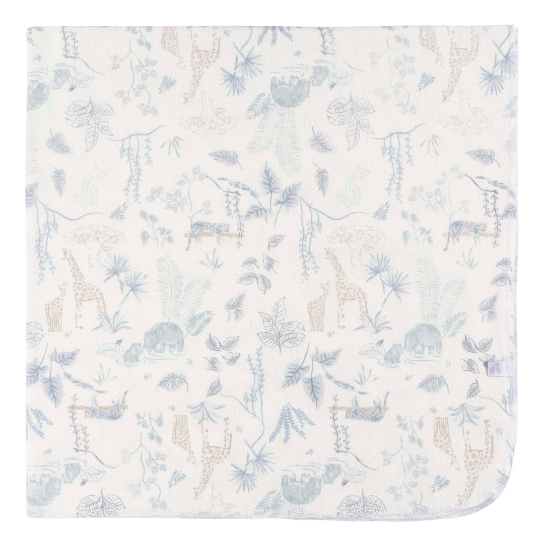 4-Pack Flannel Receiving Blankets - Ivory Jungle