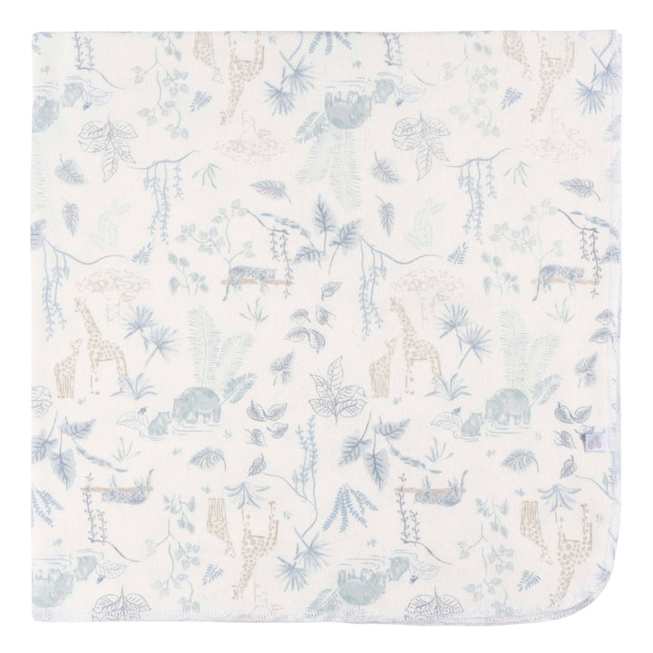 4-Pack Flannel Receiving Blankets - Ivory Jungle